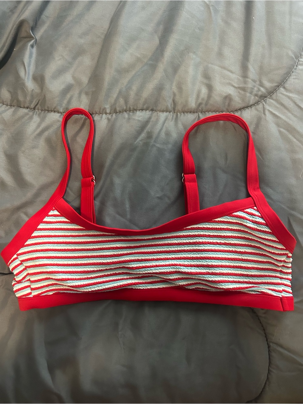 wild fable Red and White Striped Bikini Top